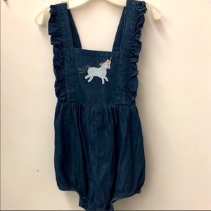 Hanna Andersson unicorn short overalls NWT size 90
